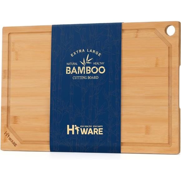 Extra Large Bamboo Cutting Board, Heavy Duty Wood Cutting Boards, 18" x 12" - Picture 2 of 8